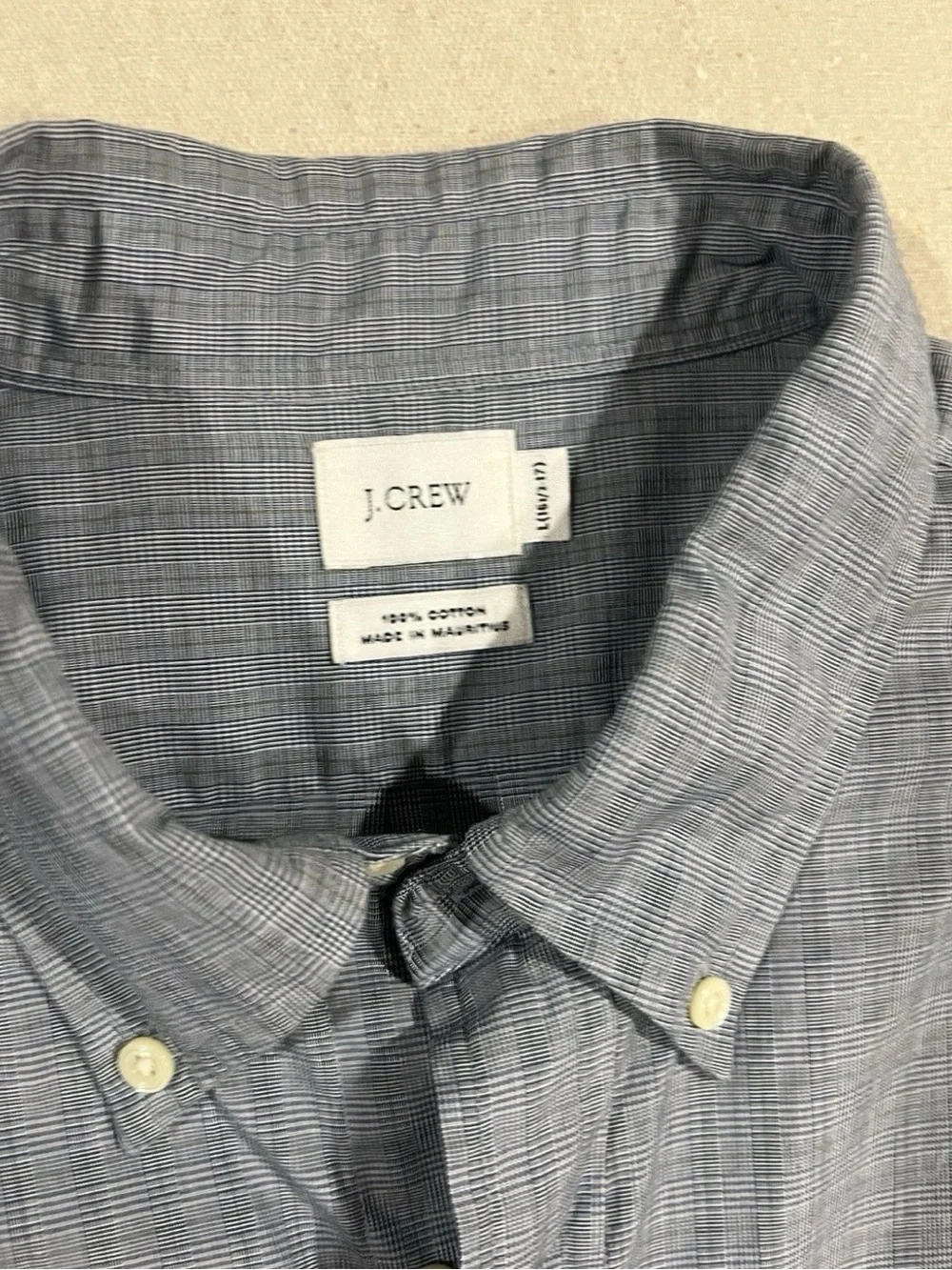 J. Crew Men's Light Gray Striped Button-Down Shirt
